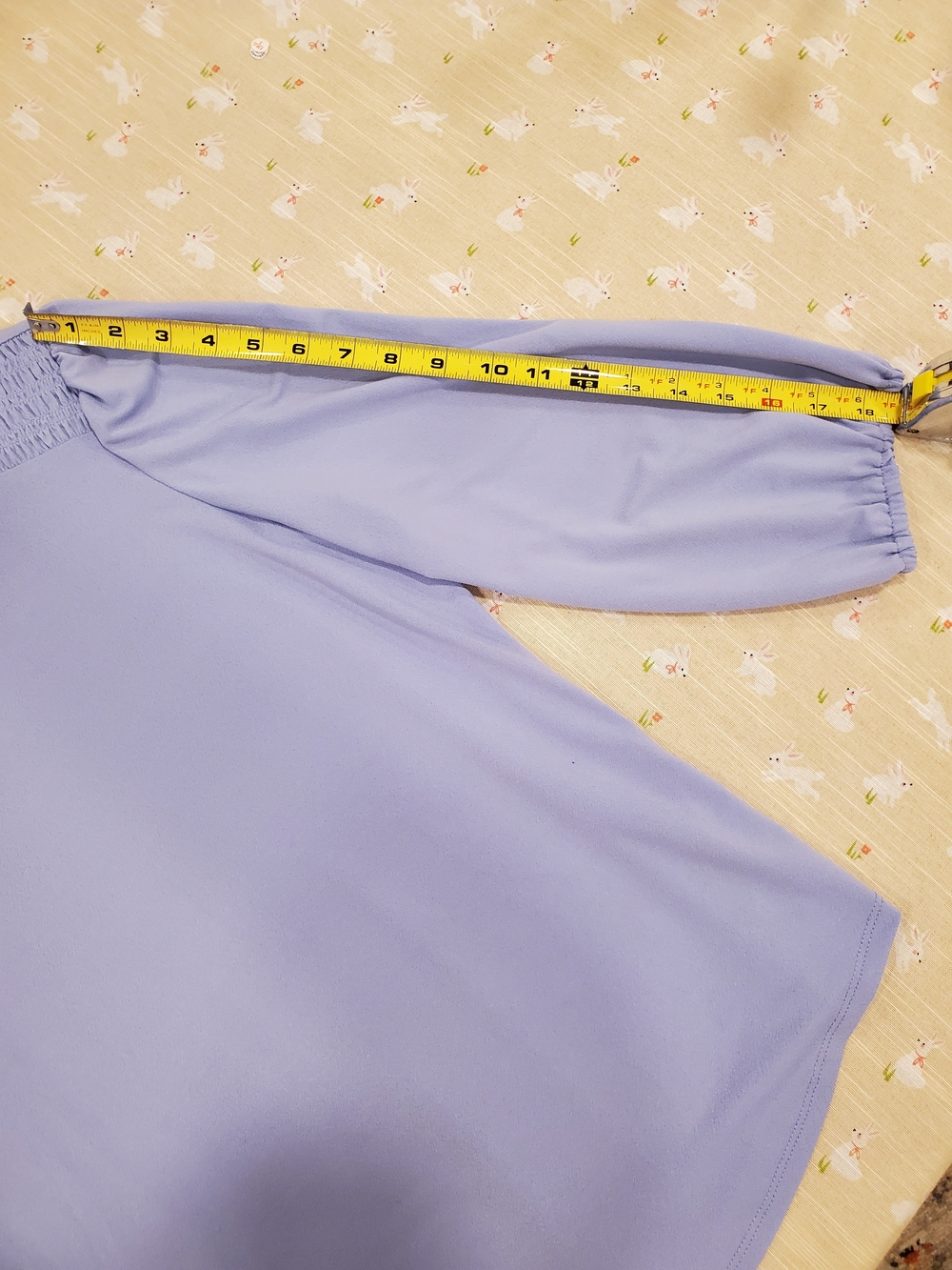 Adrianna Papell Lavender Long-Sleeve Blouse with Smocked Shoulders - Picture 7 of 11